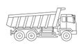 Simple truck image for stock coloring book