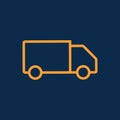 Simple truck logistic transportation line icon