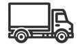 Simple truck silhouette, Delivery icon on white background