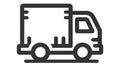 Simple truck silhouette, Delivery icon on white background