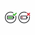 Simple True or False Battery Rules Vector Icon