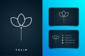 Simple tulip flower logo with line style for your identity or business logo