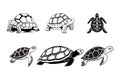 Simple turtle silhouette vector art design on white background