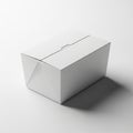 Plain white cardboard gift box with folded lid and shadow on a white background packaging Royalty Free Stock Photo