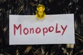 A simple and understandable inscription, monopoly