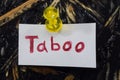 A simple and understandable inscription, taboo