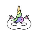 Simple unicorn mask icon.