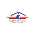 Simple and unique army veteran sign with roof house image graphic icon logo design abstract concept vector stock. Can be used as