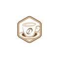 Simple Unique Coffee cup emblem Logo design vector template. Vector Coffee shop logo illustration design template on white backgro Royalty Free Stock Photo