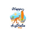 Simple Flat Australia Day Illustration Design Vector Stock Image Royalty Free Stock Photo