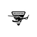 Simple Flat Helicopter Logo Design Vector Stock Image