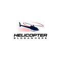 Simple Flat Helicopter Logo Design Vector Stock Image