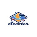 Simple Flat Scooter Logo Design Vector Stock Image Royalty Free Stock Photo