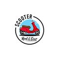 Simple Flat Scooter Logo Design Vector Stock Image Royalty Free Stock Photo