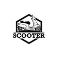 Simple Flat Scooter Logo Design Vector Stock Image