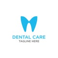 Simple unique modern Creative dental care clean blue teeth logo vector