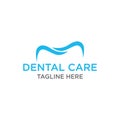 Simple unique modern Creative dental care clean blue teeth logo vector