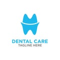 Simple unique modern Creative dental care clean blue teeth logo vector