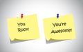 Simple unique positive feedback text post it notes collection set