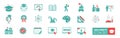 Simple University icon set. It Contains online education, audio courses, educational, art, science, and Certificate icons. Solid Royalty Free Stock Photo