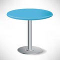 Simple unoccupied round blue table