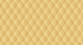 Simple upholstery quilted background. Gold leather texture sofa backdrop. Vector illustration