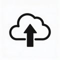 Simple upload icon representing data tranfer to cloud storage, ideal for websites and apps related to cloud computing Royalty Free Stock Photo