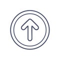 Simple upward arrow icon within a circle indicating direction growth or upload progress Royalty Free Stock Photo