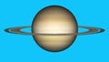 Simple Saturn planet model on green screen background New quality universal space stock image