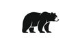 Simple using solid black for the bear against a white background emphasizing Royalty Free Stock Photo