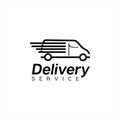 Simple van delivery service logo template