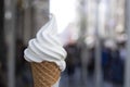 Simple vanilla ice cream in Taksim Square. Photographed by hand.