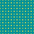 Simple vector abstract geometric seamless pattern. Turquoise and yellow color Royalty Free Stock Photo