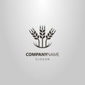 Simple vector abstract logo of three wheat ears Royalty Free Stock Photo