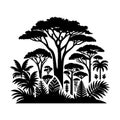 Simple Vector Amazon Rainforest Logo Design Illustration Icon. Royalty Free Stock Photo