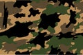 Simple Vector Army Camouflage Green Dominant seamless background Royalty Free Stock Photo