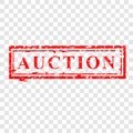 Simple Vector, Auction, Scratch Red Rubber Stamp, at transparent effect background Royalty Free Stock Photo