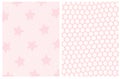 Simple Vector Background with Light Pink Mesh and Stars.