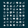 Simple vector 1 bit pixel art set of different icons for mobile applications or websites in the style of old arcad Royalty Free Stock Photo