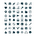 Simple vector 1 bit pixel art set of different icons for mobile applications or websites in the style of old arcad Royalty Free Stock Photo