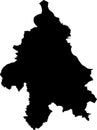 Black map of Belgrade, Serbia Royalty Free Stock Photo