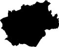 Black map of Bochum, Germany
