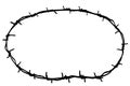 Simple Vector Black oval Frame Hand Draw sketch Barb Wire