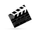 Simple Vector Black White Film Clapper, Isolated on White Royalty Free Stock Photo