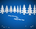 Simple vector christmas paper trees Royalty Free Stock Photo