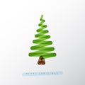 Simple vector christmas tree made from one line Royalty Free Stock Photo