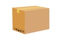 simple vector closed brown cardboard box and handling ins