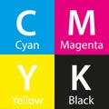 Simple vector cmyk color sample with color name