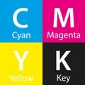 Simple vector cmyk color sample with color name