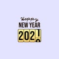 Vector colorful illustration of happy new year counter poster sign